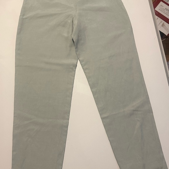 Sigrid Olsen Pants - SIGRID OLSON Women's Size 8 Petite Pants Side Zip Light Green Silk Linen Career